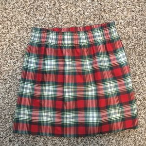 Red & Green Plaid J. Crew Mini Skirt size 6